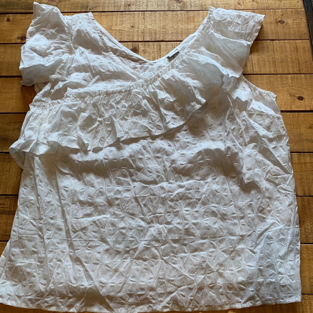 NWOT White Ruffled Shirt